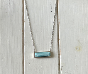 Larimar Bar necklace - 925 Sterling Silver