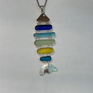 Seaglass fish necklace